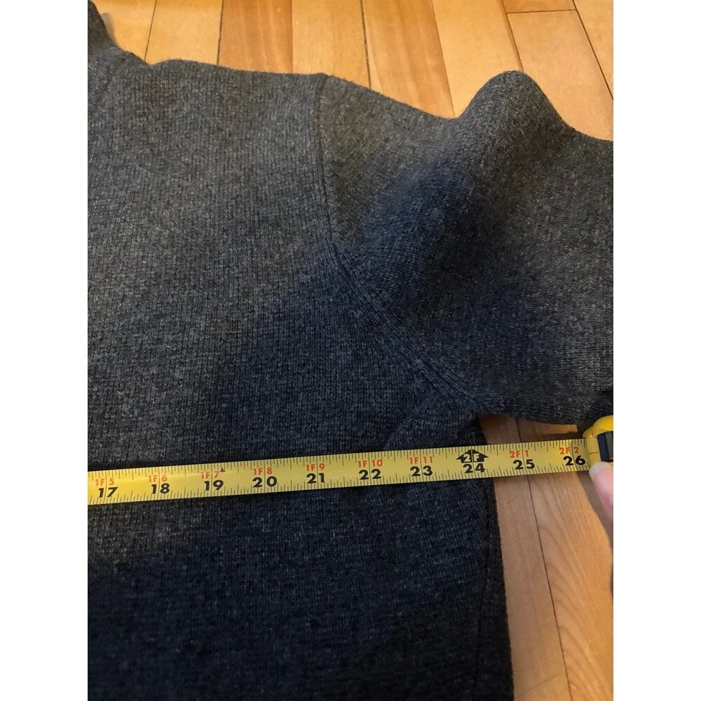 J.Crew vintage lambs wool zip cardigan sweater jacket coat pockets XL gray